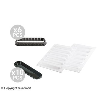 Obrázek 1 produktu SIL KIT TARTE RING FORMA SILIKON A RÁFKY - ECLAIR 146x34mm v.20mm 6ks