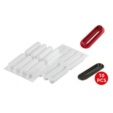 Obrázek 1 produktu SIL FORMA SILIKON bílá - L´ECLAIR 120 135x28mm v.37mm + vykrajovač + podtácky