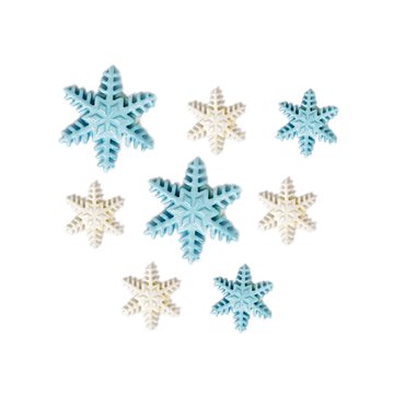 Obrázek 1 produktu DECO DEKORACE CUKROVÁ - VLOČKY bílé 2 velikosti 9ks