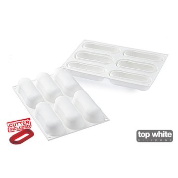 Obrázek 1 produktu SIL FORMA SILIKON bílá - ECLAIR 140 129x40 mm v.35mm 140ml + vykrajovátko
