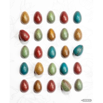 Obrázek 1 produktu CW FORMA NA PRALINKY - VEJCE FACET 3,3x2,3cm v.1,1cm 5,5g 24ks