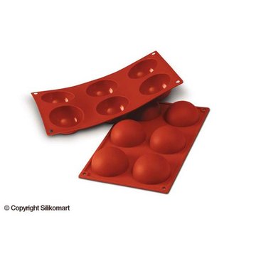 Obrázek 1 produktu SIL FORMA SILIKON terakota - POLOKOULE Ø60mm v.30mm 60ml 8ks