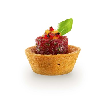 Obrázek 1 produktu HUG Tartaletka Classic rajče–bazalka – slaná, kulatá 4,2 cm (160 ks)