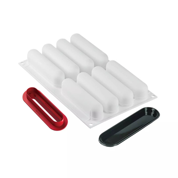 Obrázek 4 produktu SIL FORMA SILIKON bílá - L´ECLAIR 120 135x28mm v.37mm + vykrajovač + podtácky