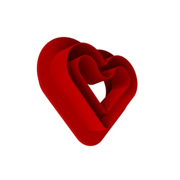 Obrázek 5 produktu SIL FORMA SILIKON bílá - LEVEL HEARTS + vykrajovátko 80x66mm v.12mm 35ml