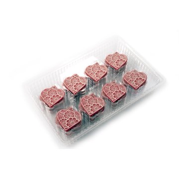 Obrázek 1 produktu DOBLA DEKOR SRDCE ČERVENOBÍLÉ krajka 5,5x5cm 96ks