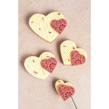 Obrázek 6 produktu DOBLA DEKOR SRDCE ČERVENOBÍLÉ krajka 5,5x5cm 96ks