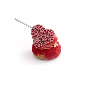 Obrázek 3 produktu DOBLA DEKOR SRDCE ČERVENOBÍLÉ krajka 5,5x5cm 96ks
