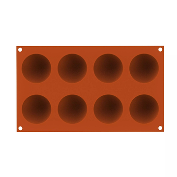 Obrázek 1 produktu SIL FORMA SILIKON terakota - POLOKOULE Ø60mm v.30mm 60ml 8ks