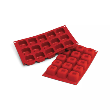 Obrázek 1 produktu SIL FORMA SILIKON terakota - SAVARIN ČTVEREC 48x48mm v.29,5mm 45ml 15ks