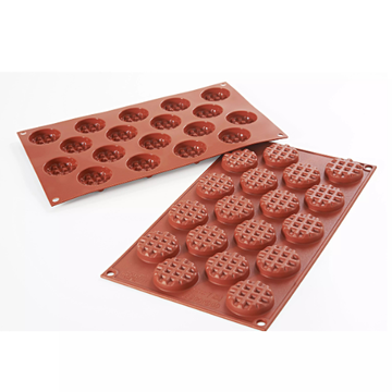 Obrázek 1 produktu SIL FORMA SILIKON terakota - MINI WAFFLE KULATÁ Ø40mm v.12mm 11,5ml