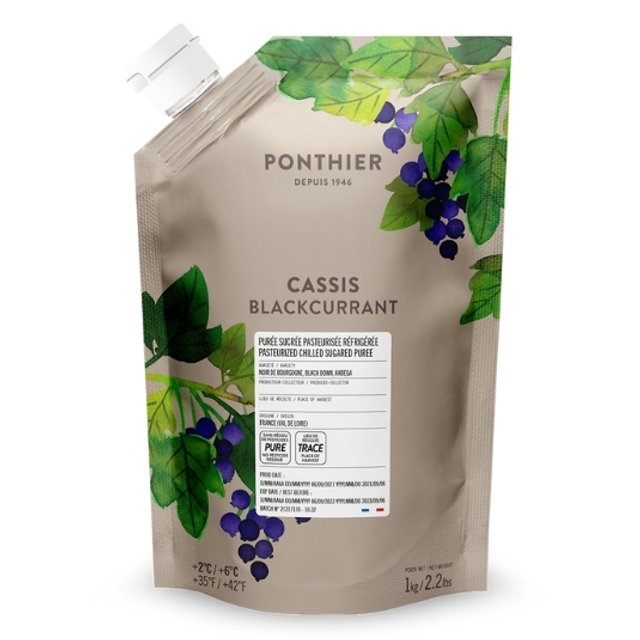 Obrázek produktu PONTHIER PYRÉ ČERNÝ RYBÍZ (Blackcurrant) chlazené 6x1kg