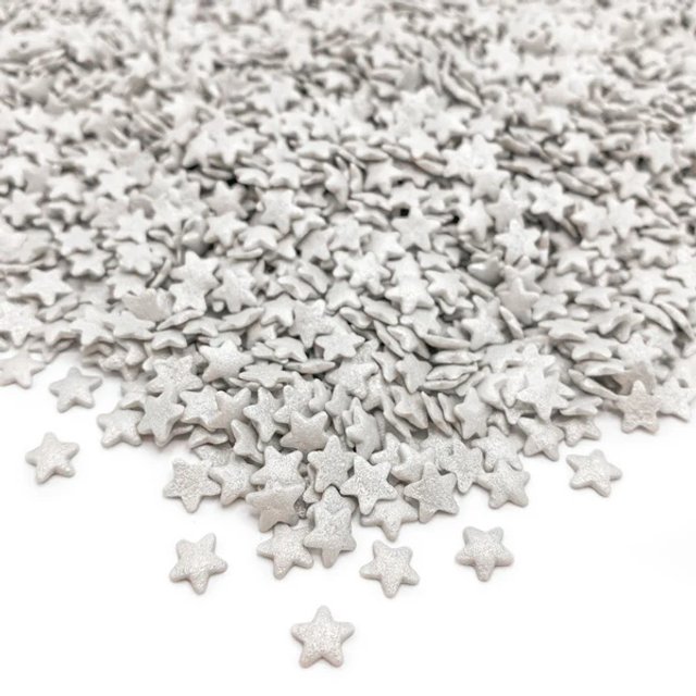 Obrázek produktu HS Dekorace cukrové hvězdičky STARS SILVER 4mm - stříbrné 500g