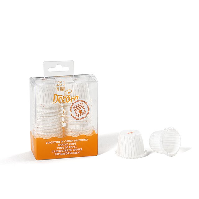 Obrázek produktu DECO KOŠÍČKY NA MINI MUFFINY nebo PRALINKY -  BÍLÉ 30x35mm 35ks