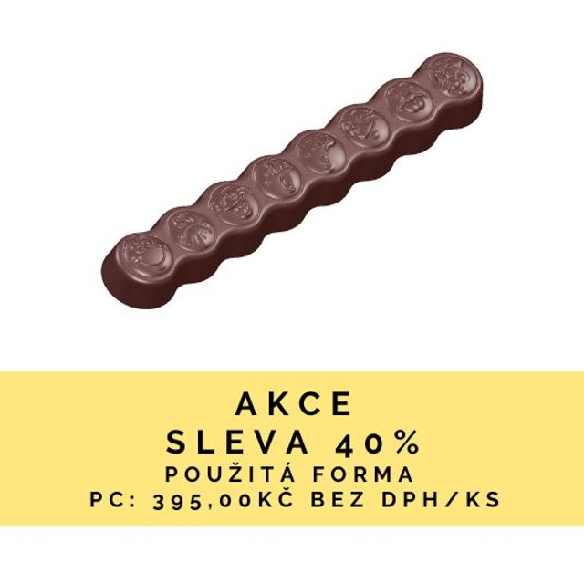 Obrázek produktu POUŽITÉ - CW FORMA NA PRALINKY - TYČINKA SMAJLÍK 20x3,3cm v.1,7cm 94g 3 ks - SLEVA 40%