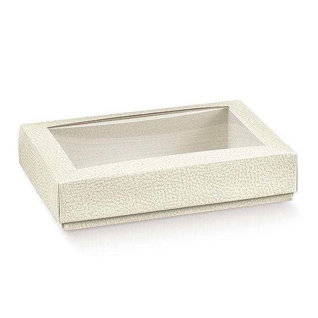 Obrázek produktu SC Krabička s okénkem potisk bílá kůže 19x14x4cm 5x10ks