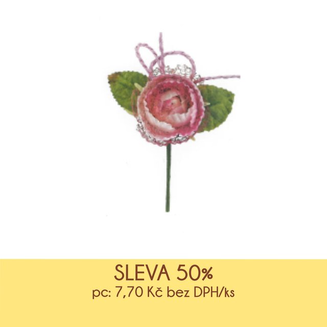 Obrázek produktu SC Dekorace růžová květina- růže 9cm 12ks v balení  - DOPRODEJ SLEVA 50%