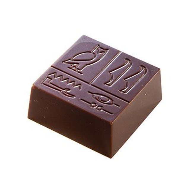 Obrázek produktu CW FORMA NA PRALINKY - ČTVEREC hieroglyfy 2,7x2,7x1,2cm 21ks 9,5g