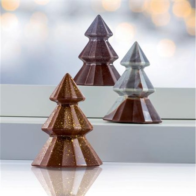 Obrázek produktu MA FORMA NA ČOKOLÁDU PLAST - VÁNOČNÍ STROMEK pr.95mm v.120mm 100g 4ks