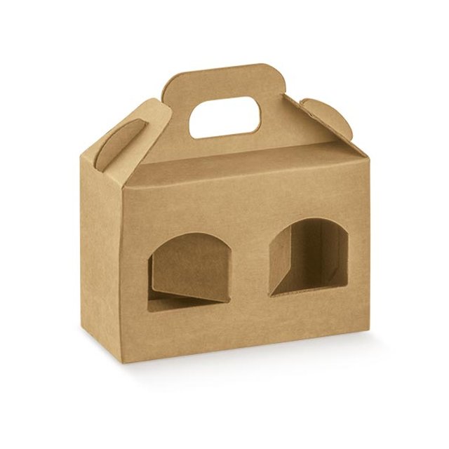 Obrázek produktu SC Krabice se 2 okénky přírodní AVANA 17x8x v.15 cm 10 ks