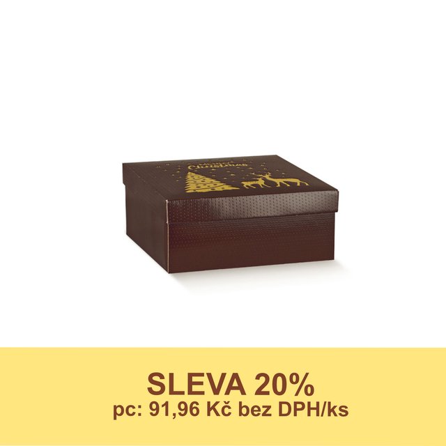 Obrázek produktu SC Krabice vánoční hnědočerná  30x30x12cm MERRY CHRISTMAS - DOPRODEJ SLEVA 20%