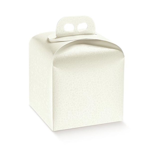 Obrázek produktu SC Krabice na dort (panettone) vyšší Sfere bianco - bílá 24,5x24,5x13cm 50ks