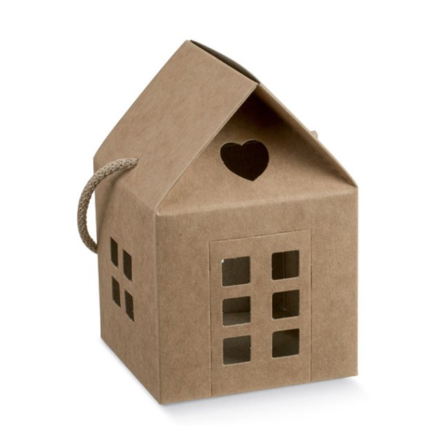 Obrázek produktu SC Krabice na dort DOMEČEK přírodní 120x120x110mm 10ks/bal.