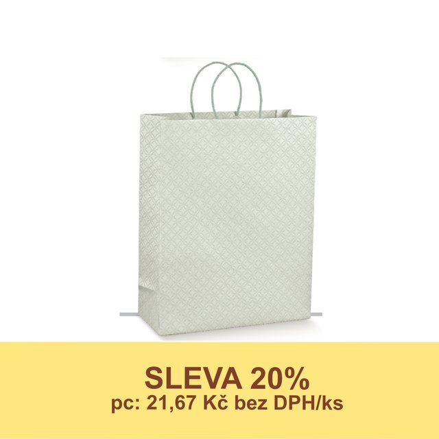 Obrázek produktu SC Taška papírová šedá MATELASSÉ 35x13x43 cm 10x10 ks - DOPRODEJ SLEVA 20%