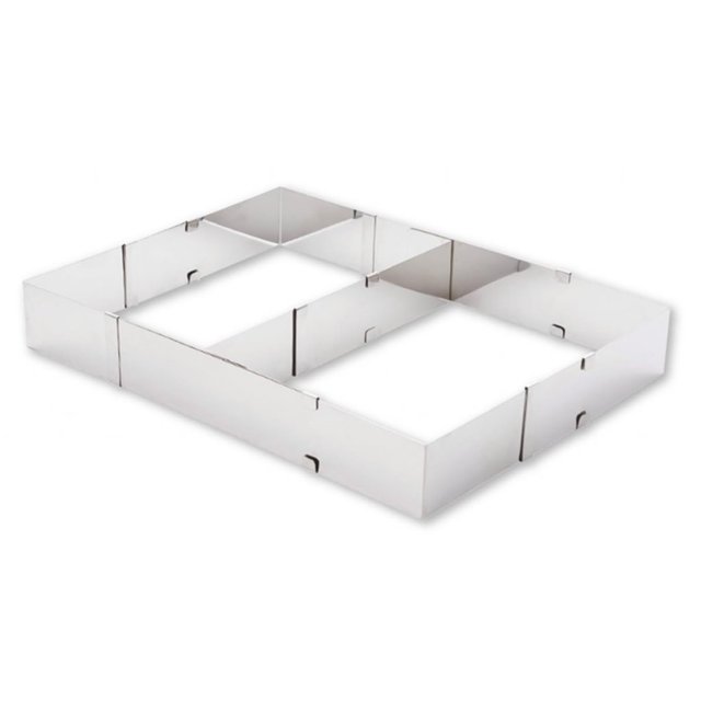 Obrázek produktu VK Forma nerez posuvná hranatá délka 27(54) cm, šířka 18 (34) cm, výška 5 cm+dodatečná stěna 18-34cm