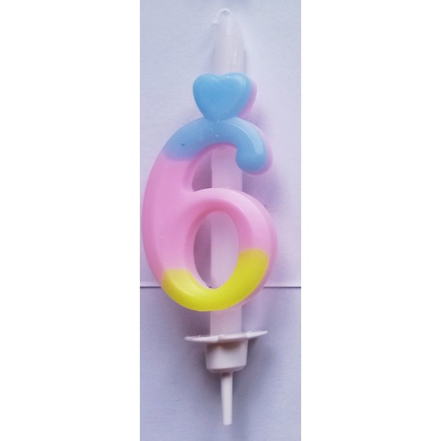 Obrázek produktu Svíčka číslo duhová "6"