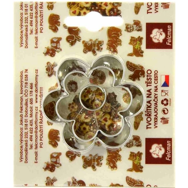 Obrázek produktu VK SADA VYKRAJOVÁTEK NEREZ - 2 květy a kolečko (na linecké) 55mm