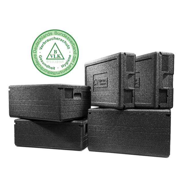 Obrázek produktu TH Box přepravní černý s patrem na 6 chladicích vložek 70x50x36cm 82litrů (VĚTŠÍ)