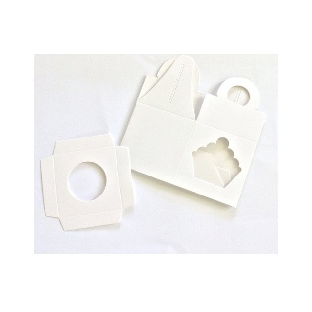 Obrázek produktu SA KRABIČKA bílá - na 1ks cupcake/muffin 2díly (25ks v balení) cupcake okýnko