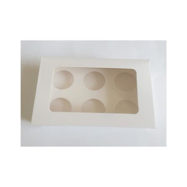 Obrázek produktu SA KRABIČKA bílá - na 6ks cupcakes/muffinů 2díly 25,5 x 17 x 8 cm (25ks v balení)