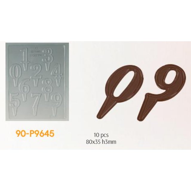 Obrázek produktu MA FORMA NA ČOKOLÁDU PLAST - ČÍSLA SE ZÁPICHEM 80x35mm 10ks