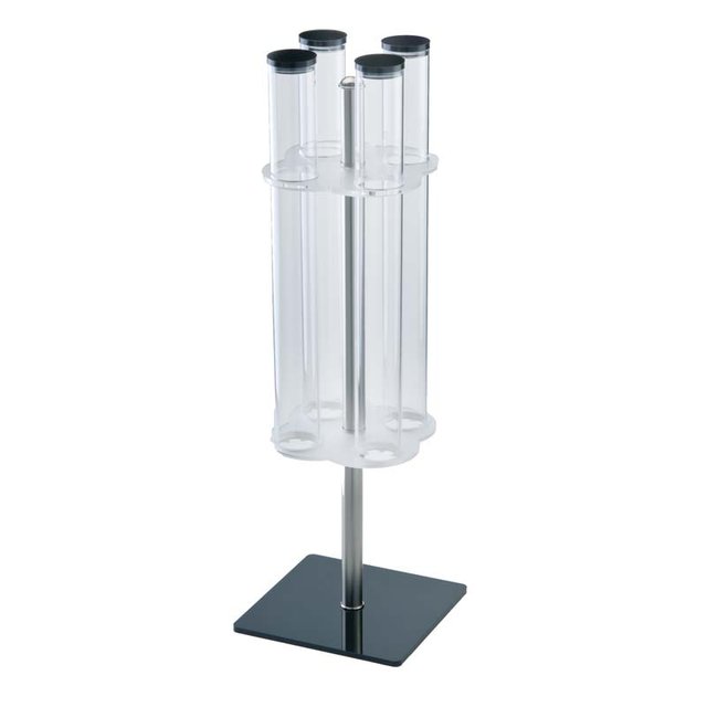 Obrázek produktu MA ZÁSOBNÍK NA KORNOUTY - 4 TUBY ŠEDÁ nerez pr.5,4cm