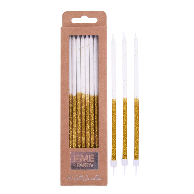 Obrázek produktu PME DORTOVÉ SVÍČKY - zlaté se třpytkami 16ks