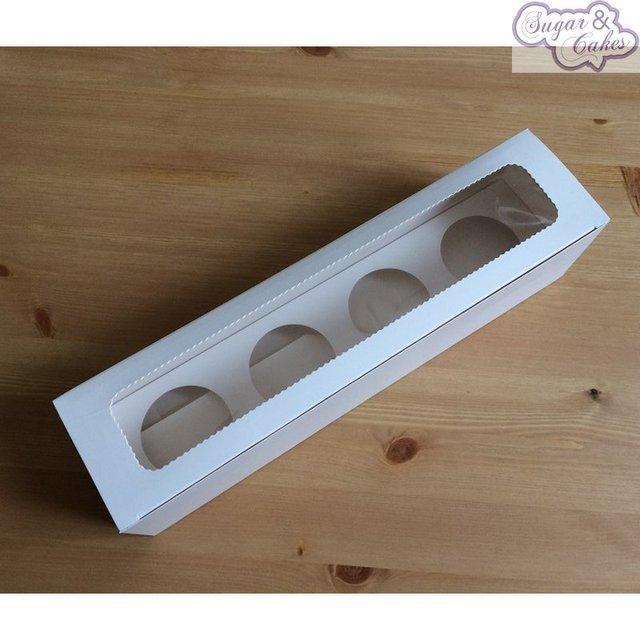 Obrázek produktu SA KRABIČKA bílá - na 4ks cupcakes podélná 2díly 35 x 8,5 x 8 cm (25ks v balení)