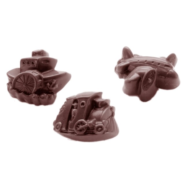 Obrázek produktu CW FORMA NA PRALINKY - DOPRAVNÍ PROSTŘEDKY 4,4x3,6cm v.1,6cm 13g 21ks SLEVA 20%