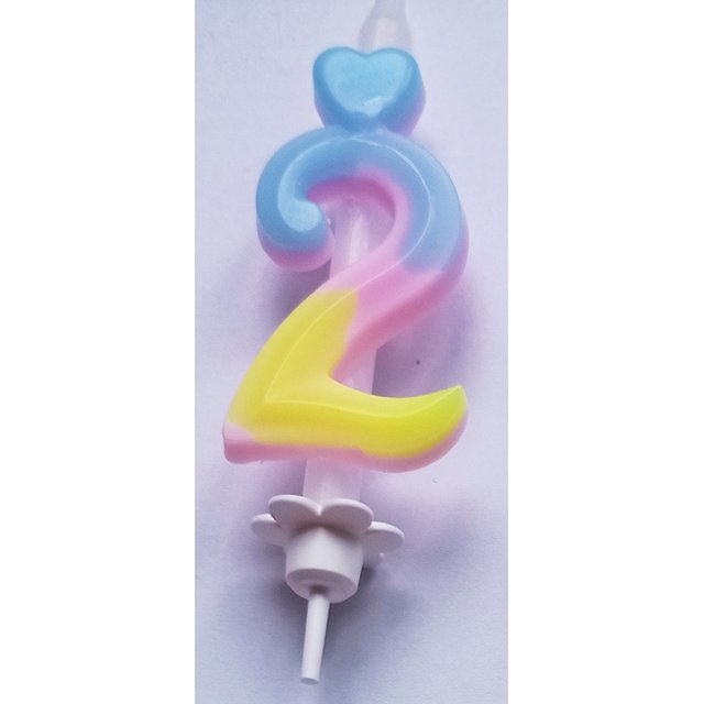 Obrázek produktu Svíčka číslo duhová "2"
