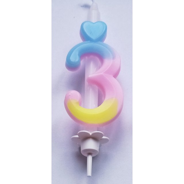 Obrázek produktu Svíčka číslo duhová "3"