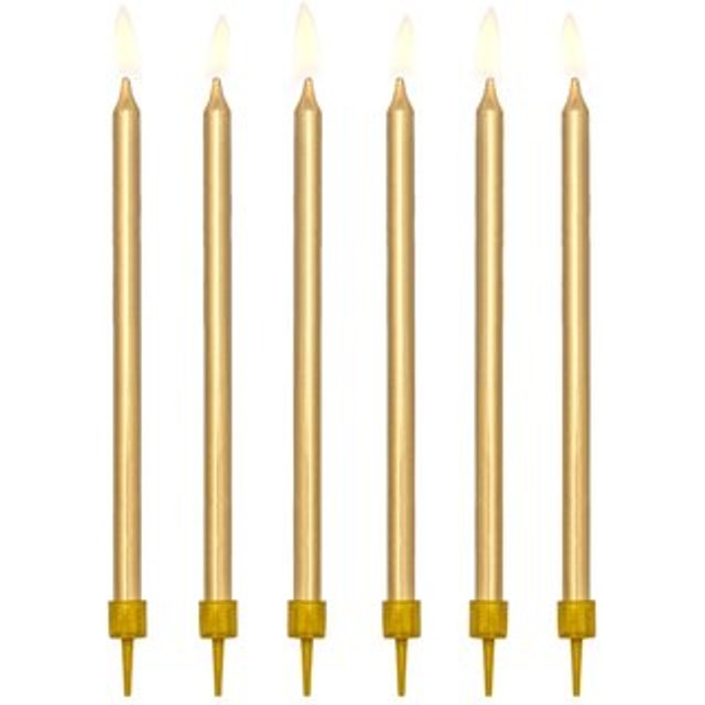 Obrázek produktu SA DORTOVÉ SVÍČKY - zlaté 12,5cm 12ks