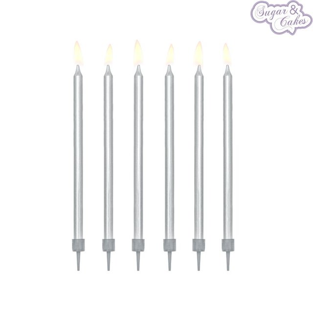 Obrázek produktu SA DORTOVÉ SVÍČKY - stříbrné 12,5cm 12ks