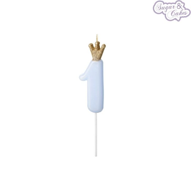 Obrázek produktu SA DORTOVÉ SVÍČKY - ČÍSLO modré s korunkou 1