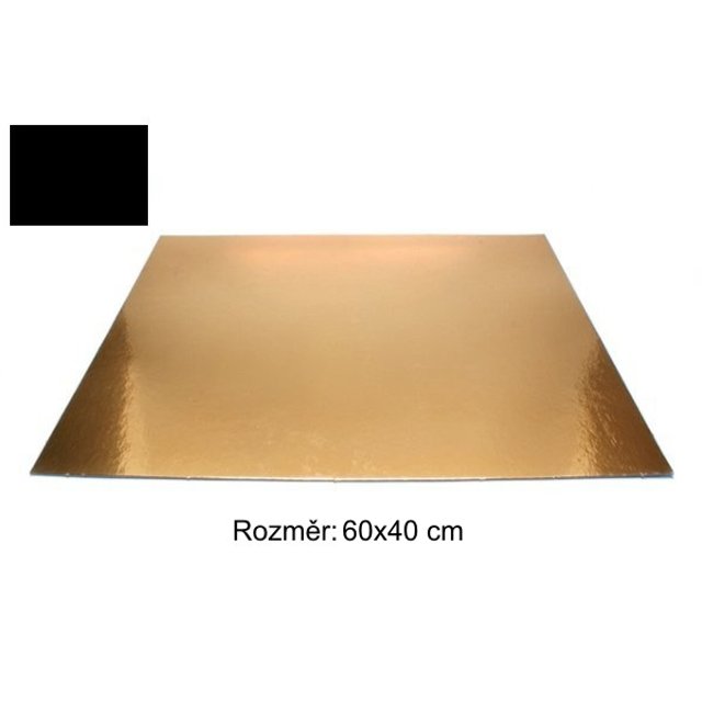 Obrázek produktu LEPENKOVÁ PODLOŽKA ZLATO/ČERNÁ G2400 60x40cm silná (vlnitý okraj)