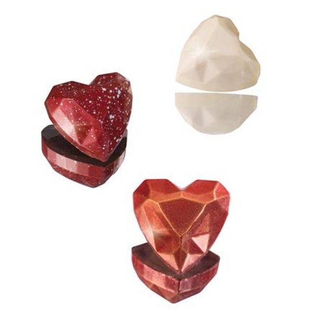 Obrázek produktu MA FORMA NA PRALINKY - DIAMANTY SRDCE 33x33mm v.15mm 10g 24ks