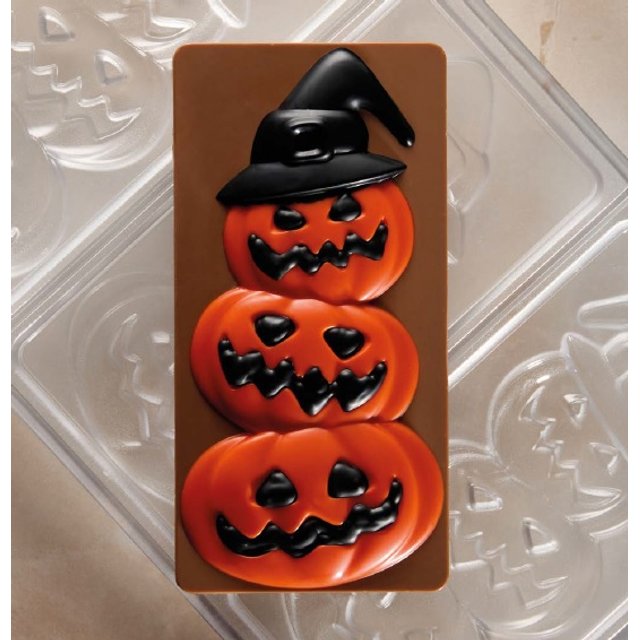 Obrázek produktu PAV FORMA NA PRALINKY - 3xTABULKA HALLOWEEN FRIENDS 15,4x7,7cm, v.1,5cm 100g