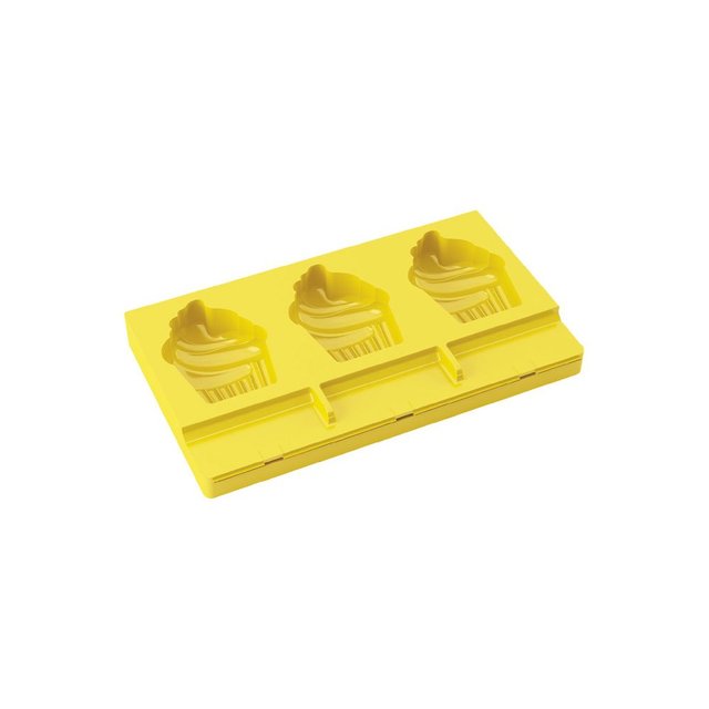 Obrázek produktu PAV FORMA SILIKON na nanuky žlutá -  3ks CUPCAKE +50x dřívka mini