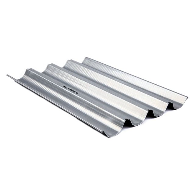 Obrázek produktu M PLECH NA PEČENÍ 4 BAGET 38x32cm vroubkovaný antracitový MATFER