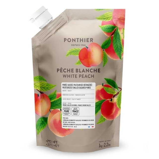 Obrázek produktu PONTHIER PYRÉ BÍLÁ BROSKEV (White peach) chlazené 6x1kg